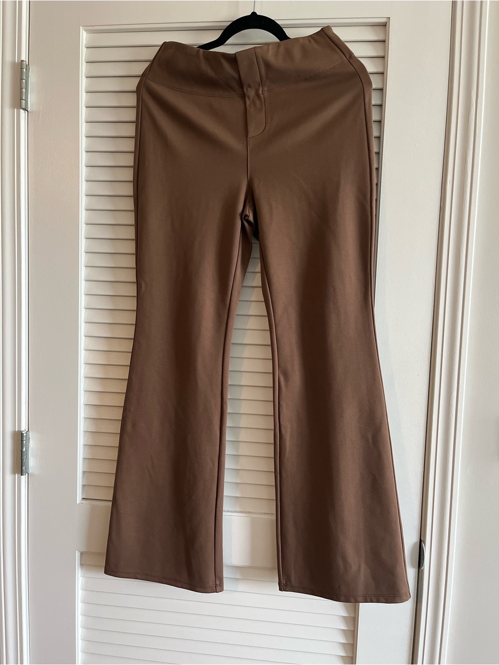 HALARA Chocolate Brown Ponte Flare Pants